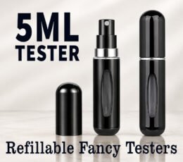 Black Color Mini Travel 5ml Refillable Fancy Perfume Spray Bottle