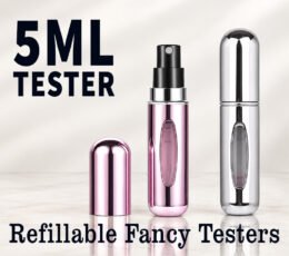 Silver Portable 5ml Perfume Spray Bottle Aluminum Refillable